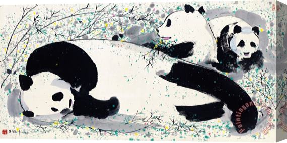 Wu Guanzhong Pandas, 1992 Stretched Canvas Print / Canvas Art