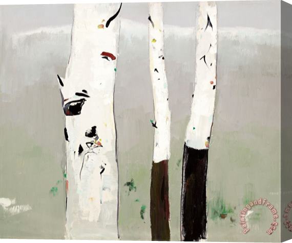 Wu Guanzhong White Birch, 1985 Stretched Canvas Print / Canvas Art