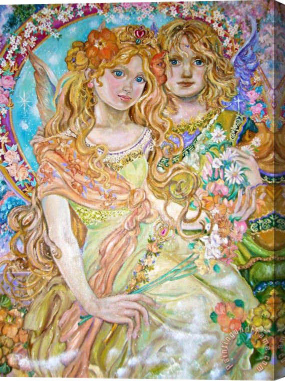 Yumi Sugai The Lovers of The Spring Angel Stretched Canvas Painting / Canvas Art