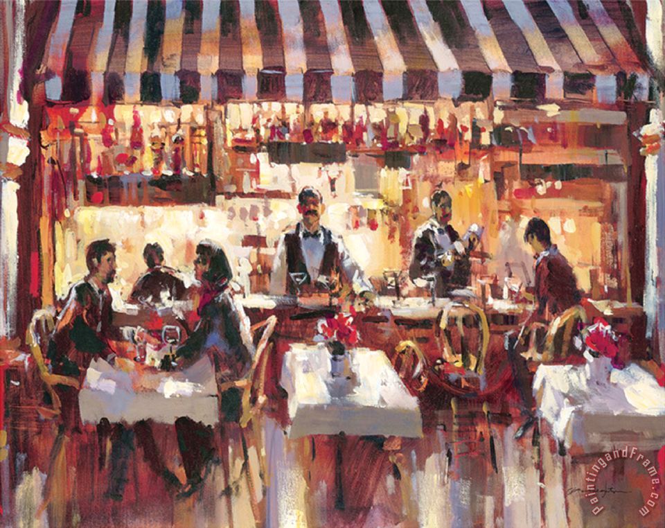 brent heighton Patio Dining painting Patio Dining print for sale