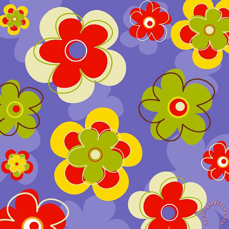 Esteban Studio Flower Pattern painting - Flower Pattern print for sale
