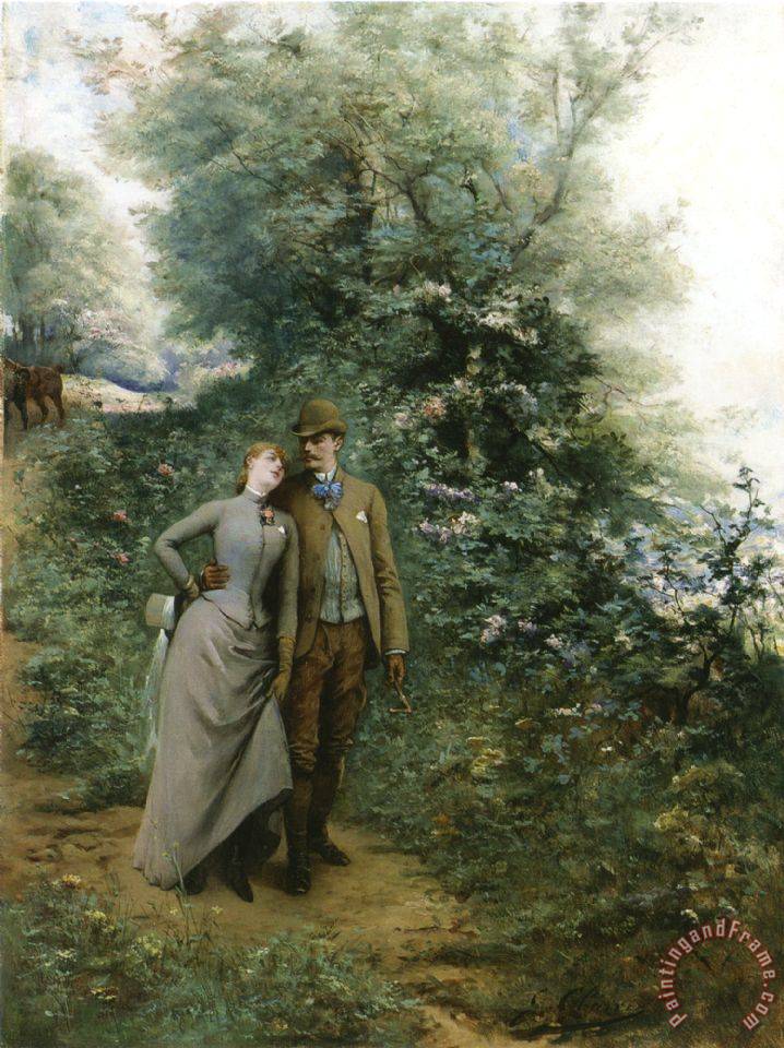 Jules Victor Clairin An Afternoon Stroll painting An Afternoon Stroll print for sale