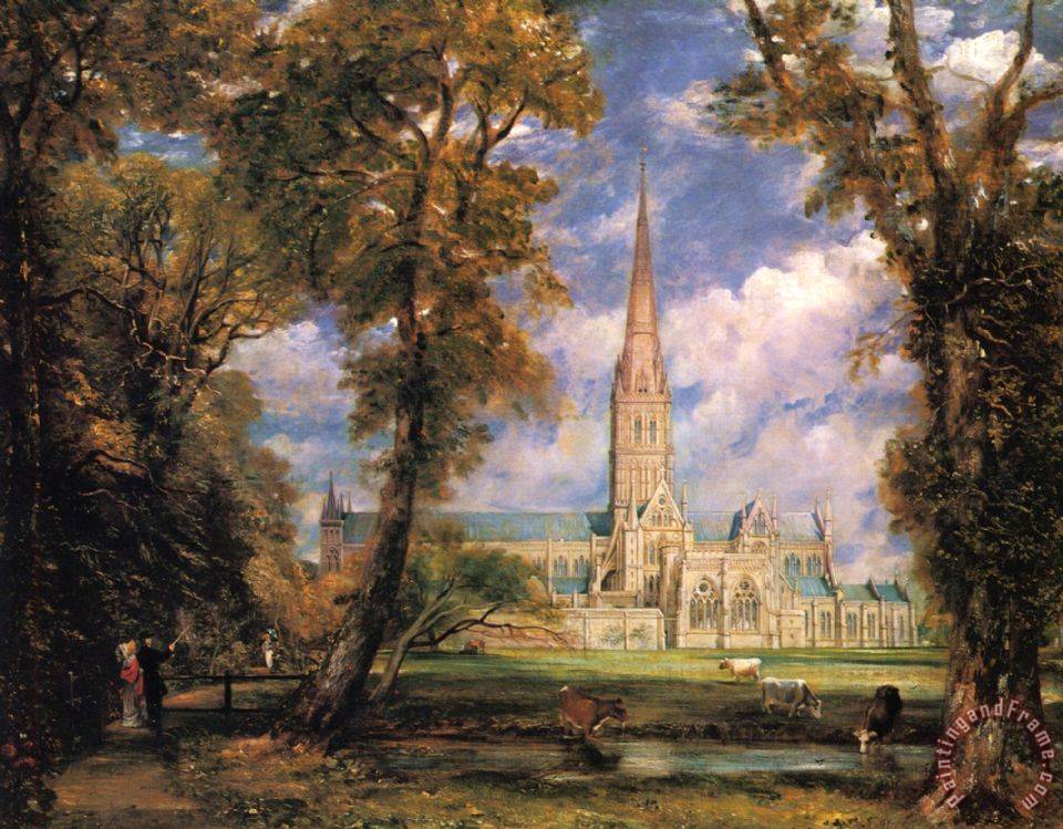 John Constable Salisbury Cathedral From The Grounds painting