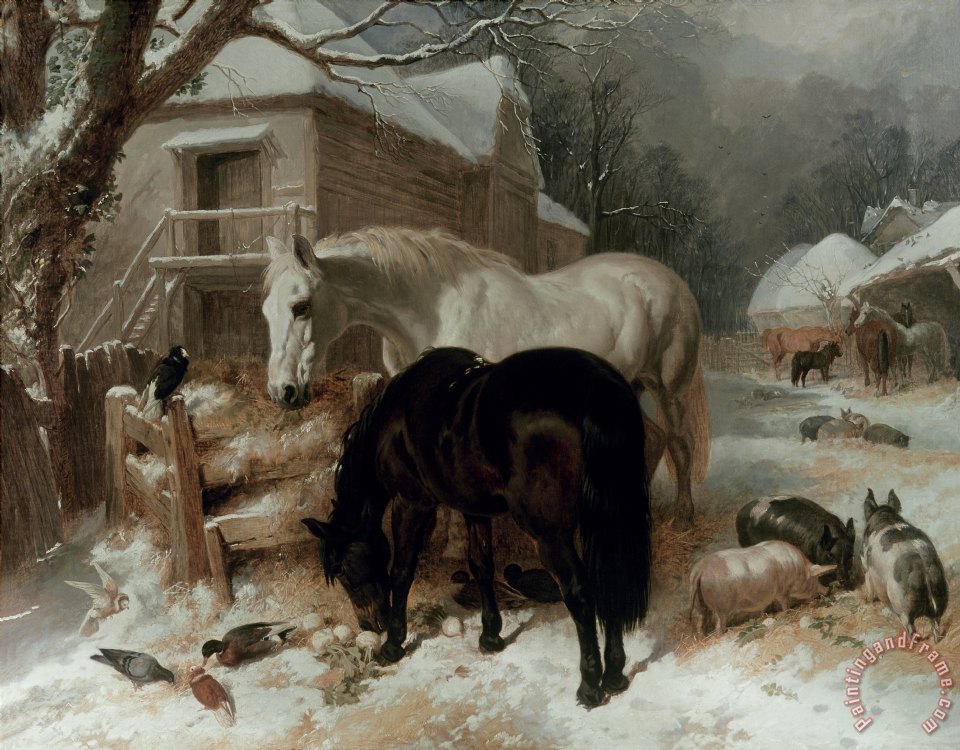 John Frederick Herring Snr Farmyard Scene painting Farmyard Scene