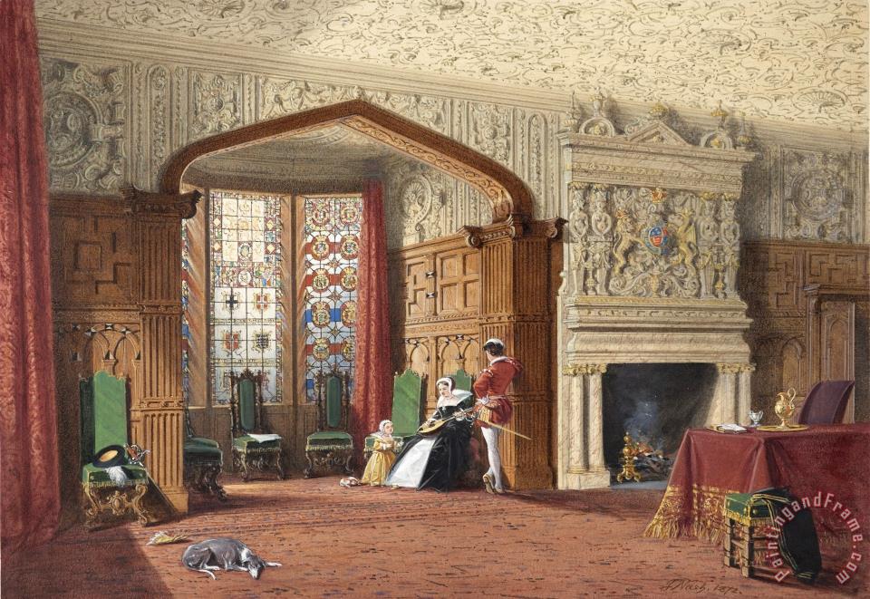 Ruff Elizabethan Portrait Living Room Interior