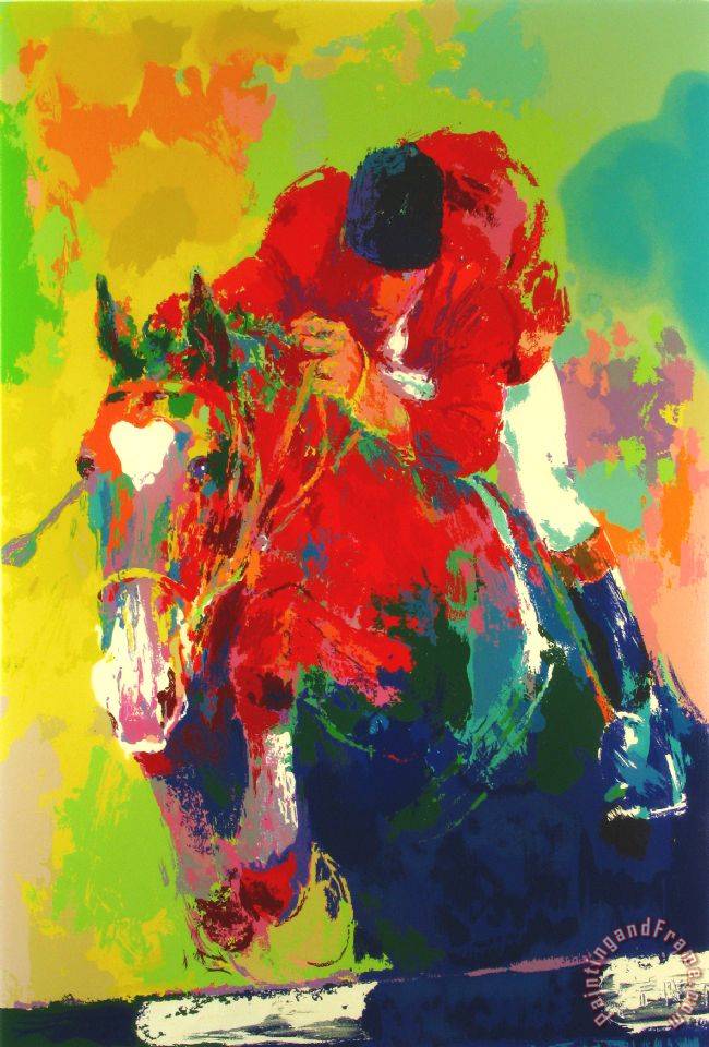 Leroy Neiman Olympic Jumper painting Olympic Jumper print for sale