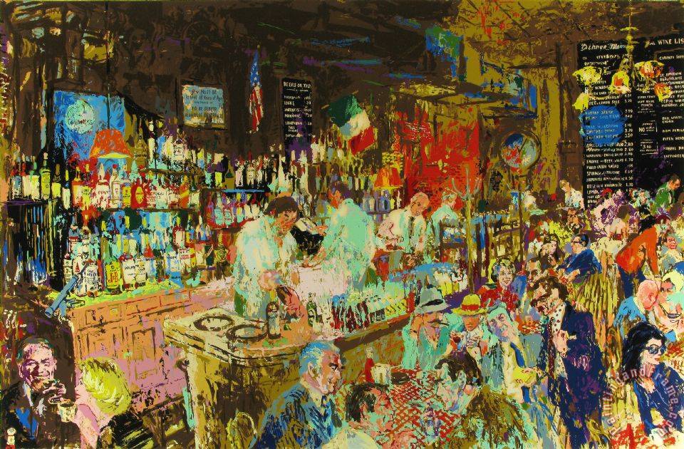 Leroy Neiman P.j. Clarke's Bar painting P.j. Clarke's Bar print for sale