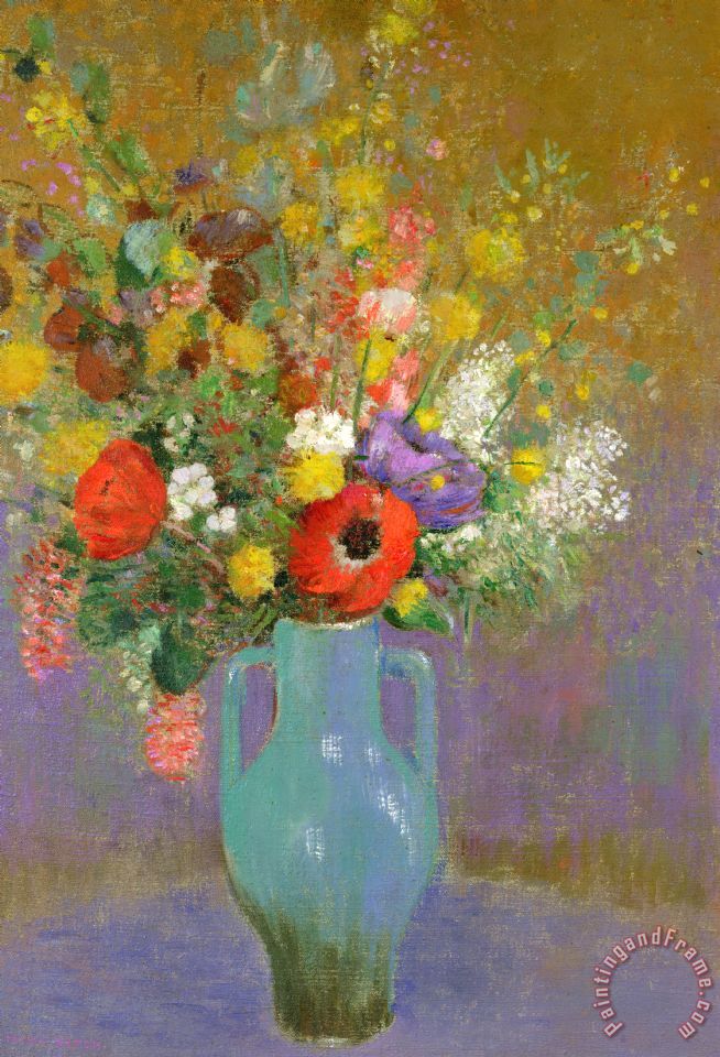 Odilon Redon Bouquet Of Wild Flowers Art Painting for sale