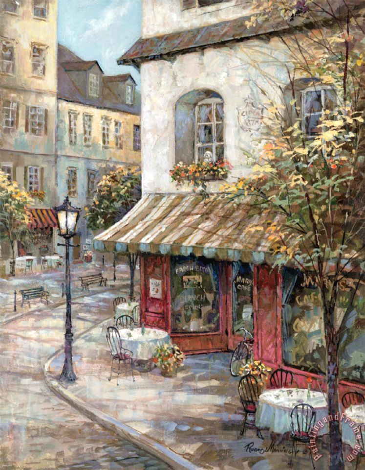 Ruane Manning My Favorite Cafe painting - My Favorite Cafe print for sale
