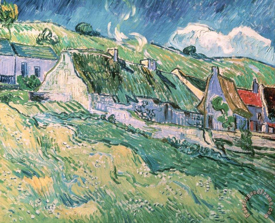 Vincent van Gogh Cottages At Auvers Sur Oise painting - Cottages At