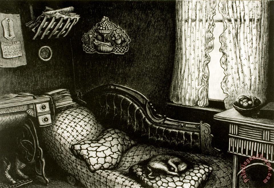 Wanda Gag Grandma’s Kitchen painting Grandma’s Kitchen print for sale