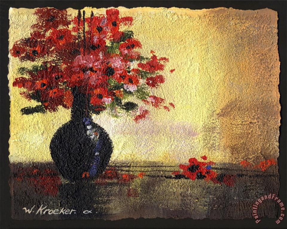 Wendy Kroeker Black Vase with Red Flowers painting Black Vase with