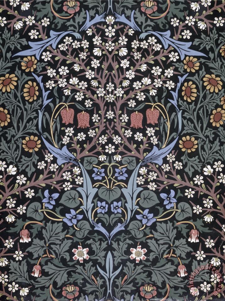 William Morris Blackthorn Wallpaper painting Blackthorn Wallpaper