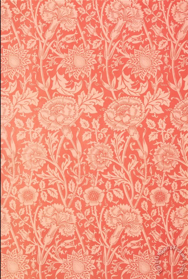 William Morris Pink And Rose Wallpaper Design Art Print for sale