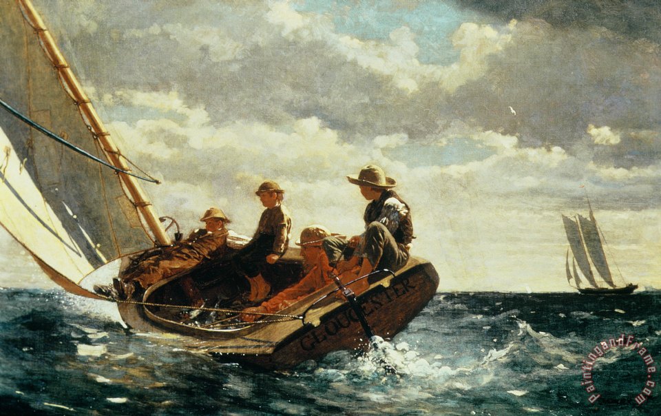Winslow Homer Breezing Up painting Breezing Up print for sale