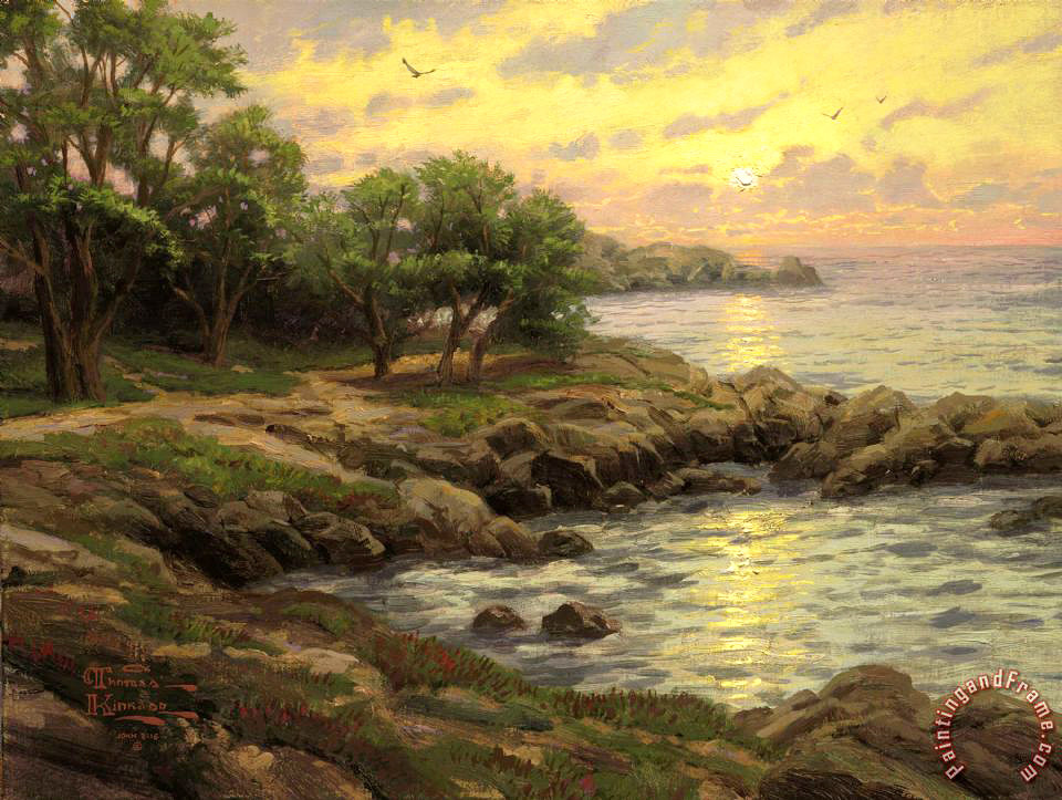 Thomas Kinkade Sunset on Monterey Bay painting Sunset on