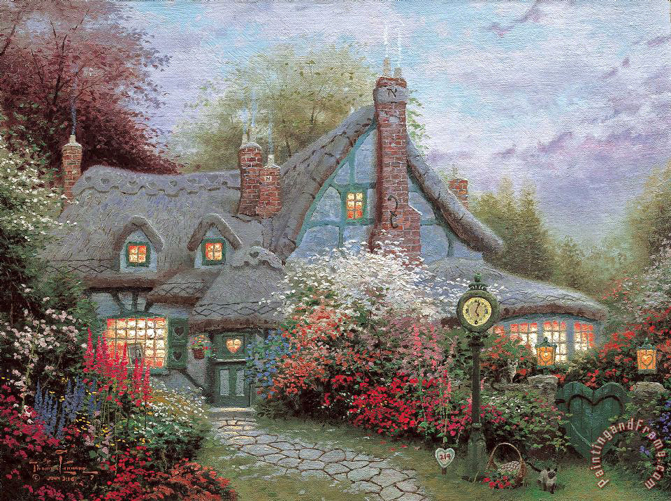 Thomas Kinkade Sweetheart Cottage painting - Sweetheart Cottage print