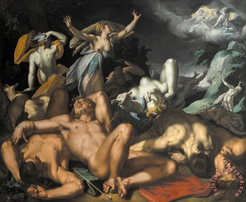Abraham Bloemaert Apollo And Diana Punishing Niobe by Killing Her Children Art Print