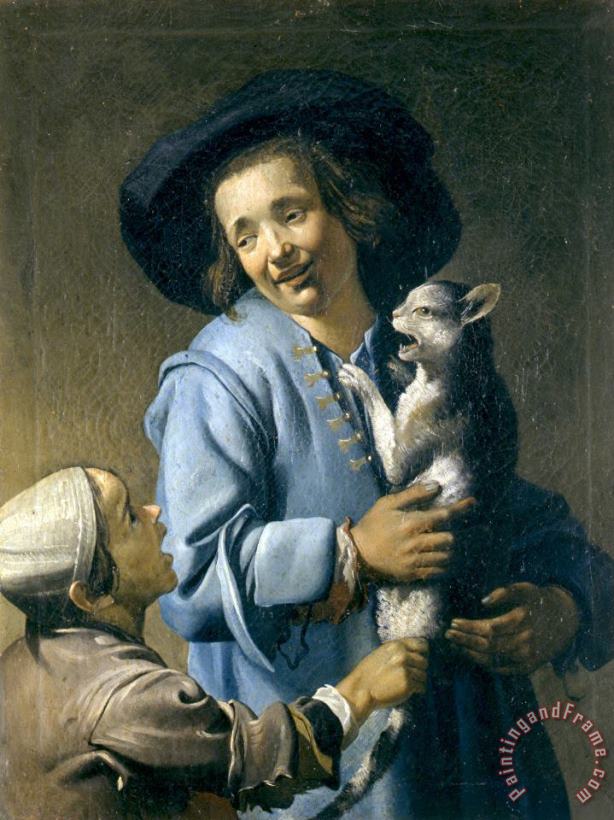 Abraham Bloemaert Youths Playing with The Cat Art Print