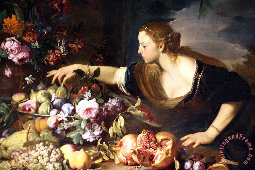 Femme Prenant Des Fruits painting - Abraham Brueghel (breugel, Breughel) Femme Prenant Des Fruits Art Print