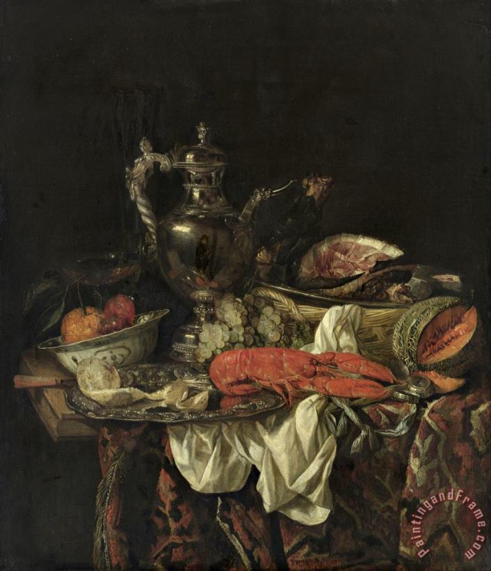 Still Life with a Silver Pitcher painting - Abraham Van Beyeren Still Life with a Silver Pitcher Art Print