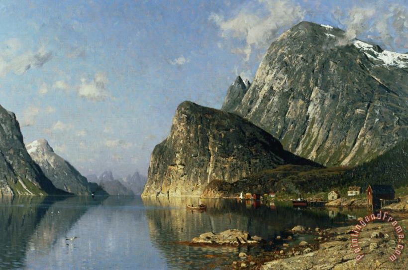 Sogne Fjord Norway painting - Adelsteen Normann Sogne Fjord Norway Art Print