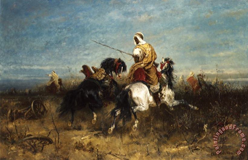 Arabian Horsemen painting - Adolf Schreyer Arabian Horsemen Art Print