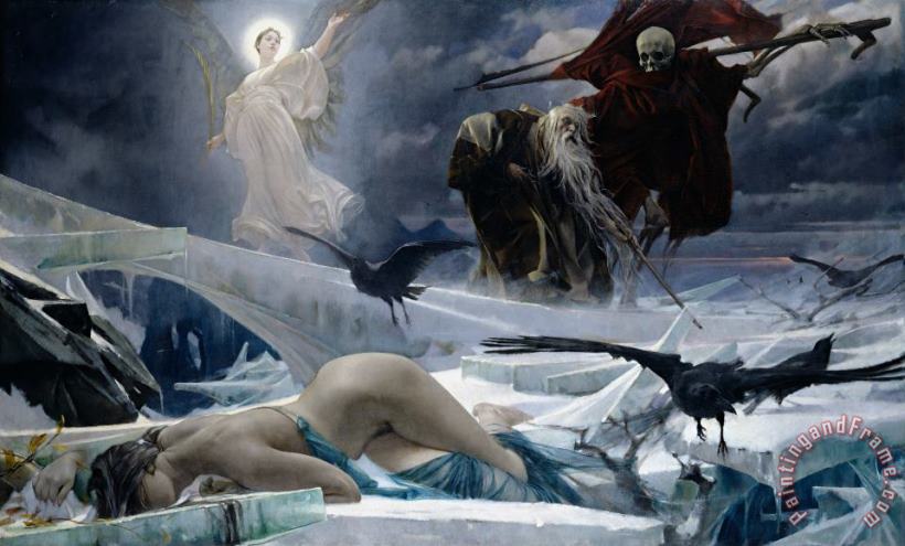 Ahasuerus at the End of the World painting - Adolph Hiremy Hirschl Ahasuerus at the End of the World Art Print