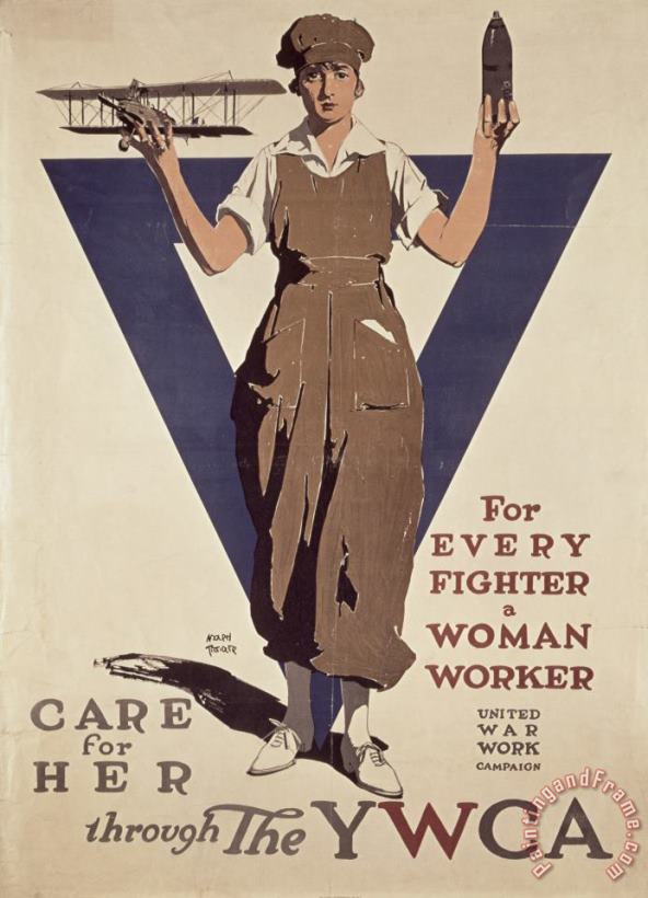 Adolph Treidler For Every Fighter a Woman Worker Art Painting