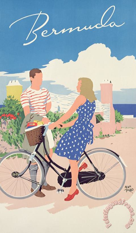 Adolph Treidler Poster Advertising Bermuda Art Painting
