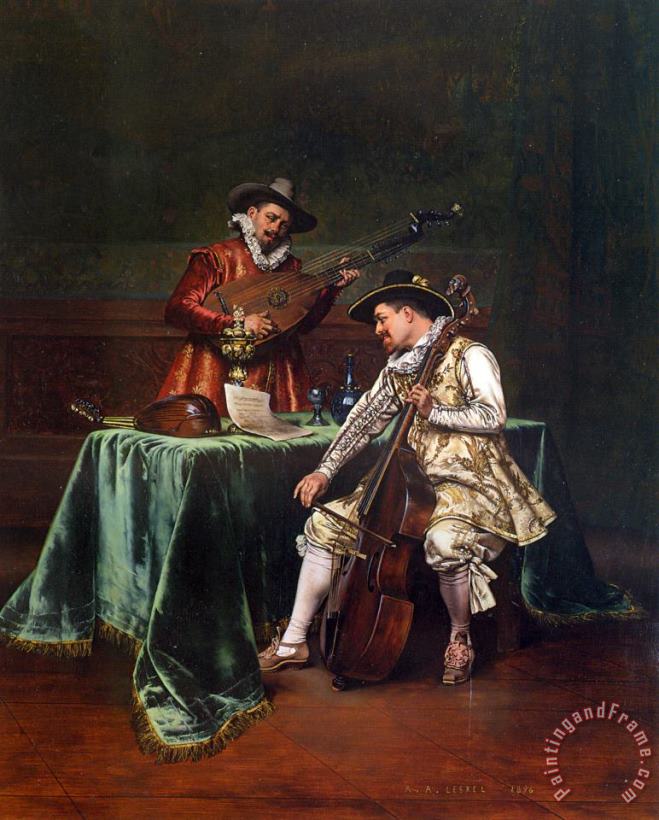 The Musicians painting - Adolphe Alexandre Lesrel The Musicians Art Print