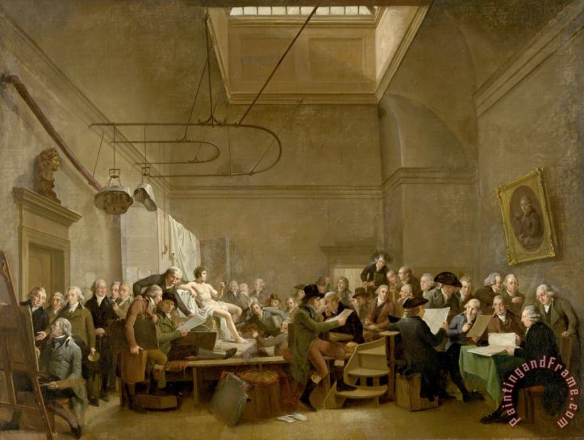 The Drawing Gallery of The Felix Meritis Society painting - Adriaan de Lelie The Drawing Gallery of The Felix Meritis Society Art Print
