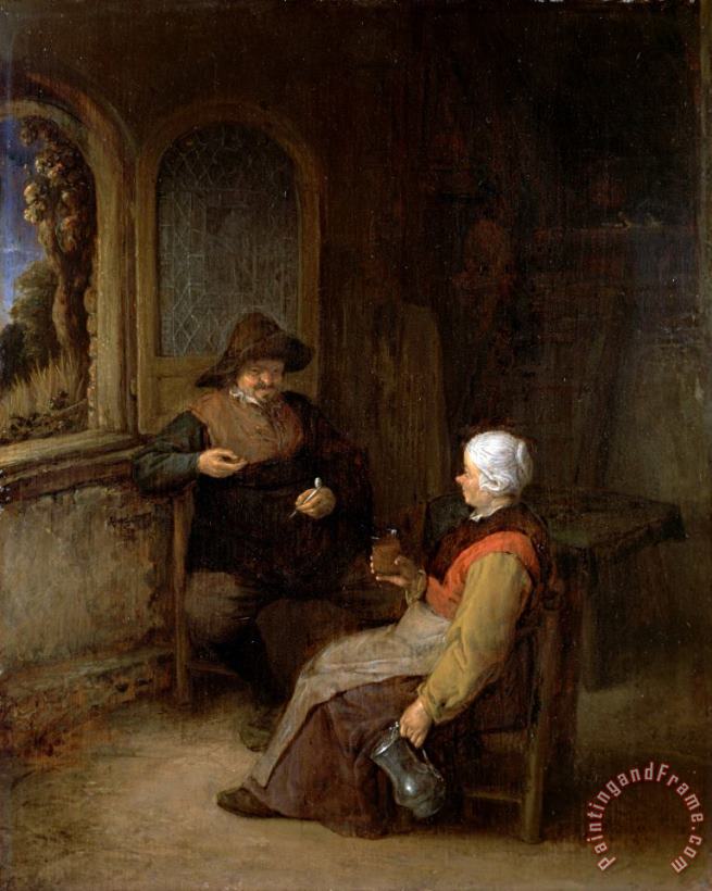 Adriaen Van Ostade Interior of a Cottage Art Painting
