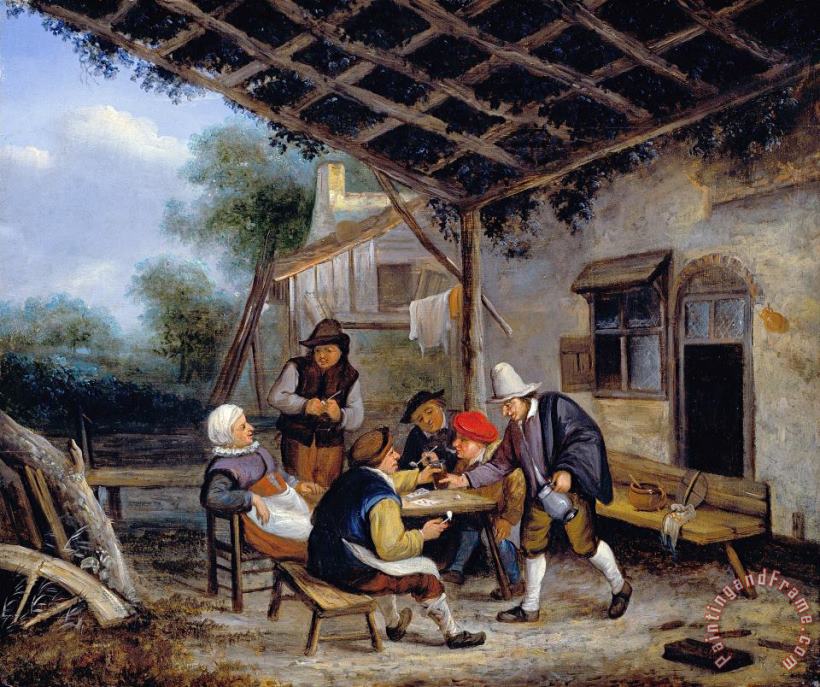 Adriaen Van Ostade Peasants Drinking Art Print