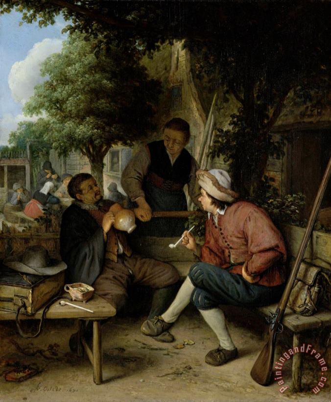 Adriaen Van Ostade Travellers at Rest Art Painting