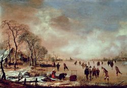 Aert van der Neer Frozen Canal Scene