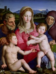 Agnolo Bronzino Holy Family with St Anne and the infant St John the Baptist