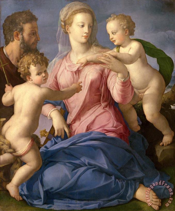 The Holy Family with The Infant Saint John The Baptist (madonna Stroganoff) painting - Agnolo Bronzino The Holy Family with The Infant Saint John The Baptist (madonna Stroganoff) Art Print