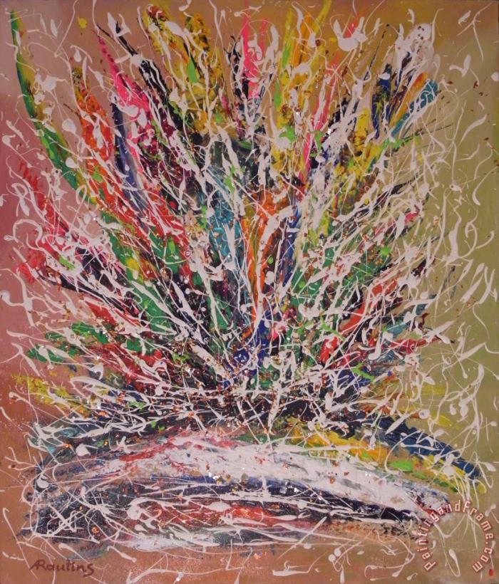 A bouquet of colors painting - Agris Rautins A bouquet of colors Art Print