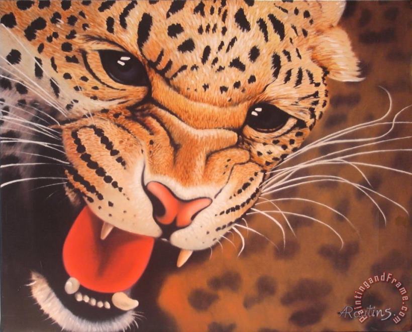 Baby Leopard painting - Agris Rautins Baby Leopard Art Print