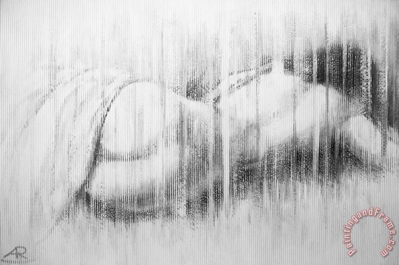Lying nude painting - Agris Rautins Lying nude Art Print