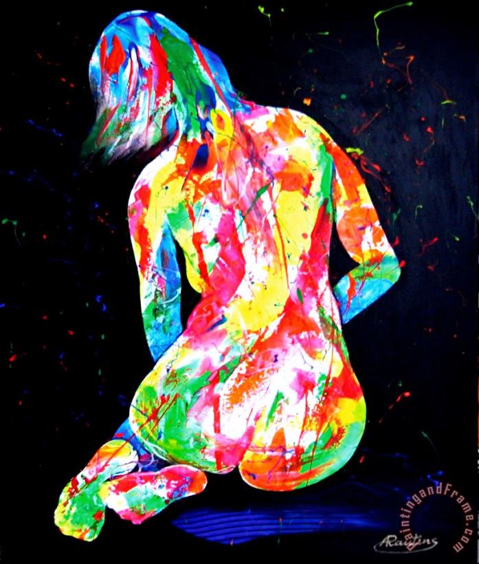 Agris Rautins Neonsilhouette IV Art Painting