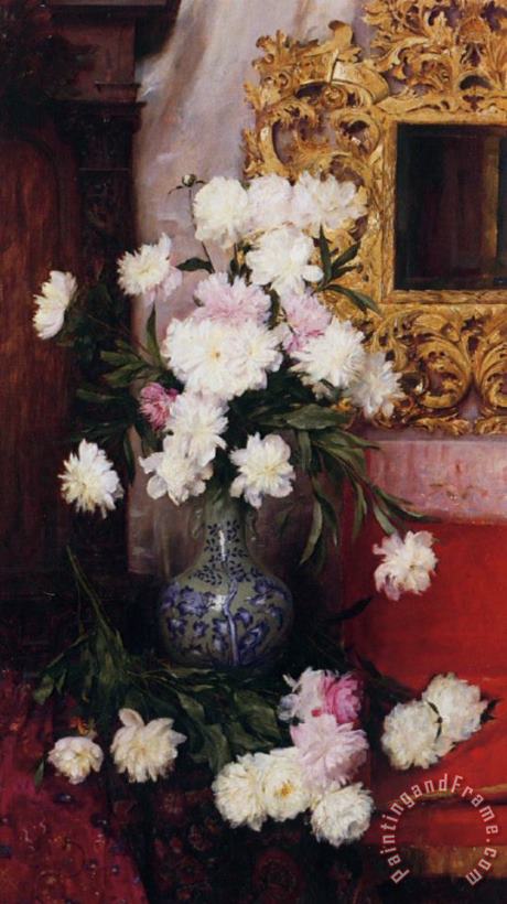 Albert Aublet Vase De Pivoines Art Painting