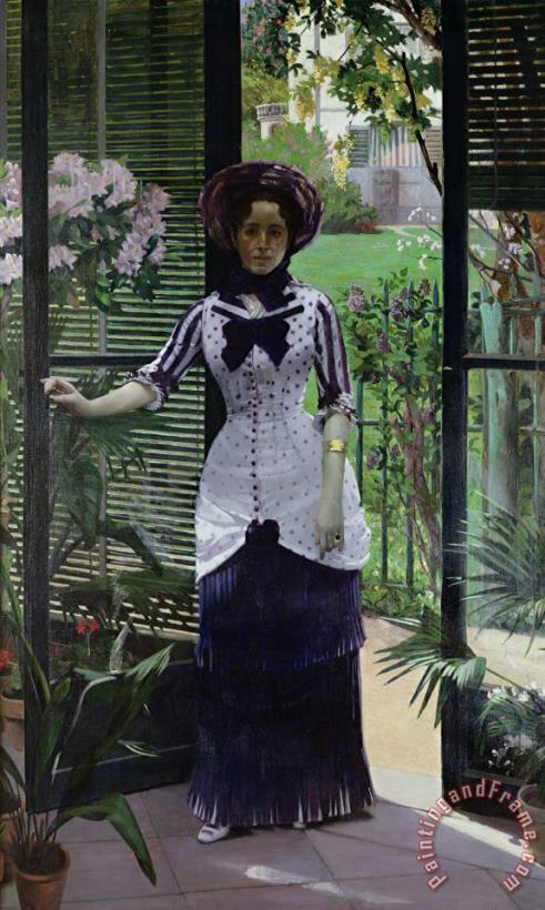 In the Greenhouse painting - Albert Bartholome In the Greenhouse Art Print