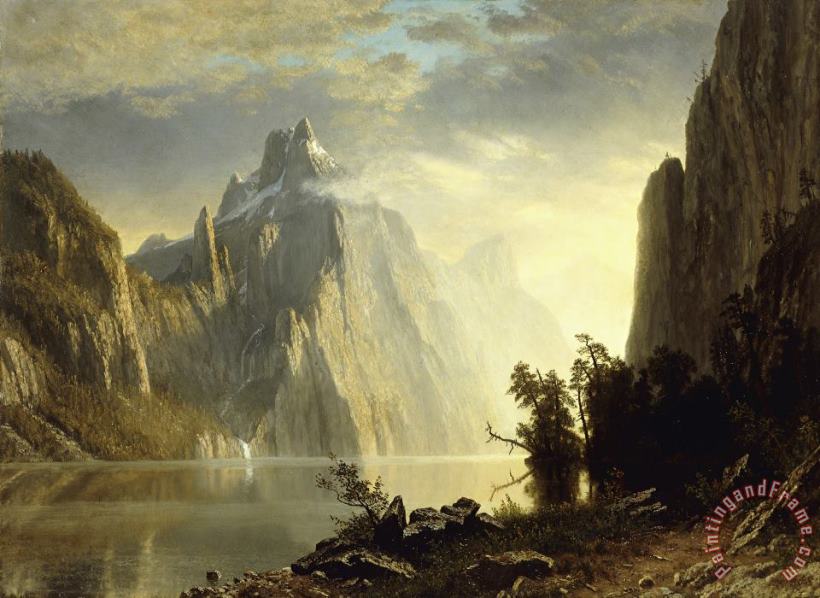 Albert Bierstadt A Lake in The Sierra Nevada Art Painting