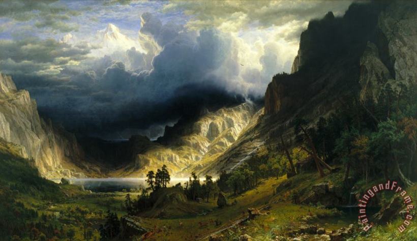 A Storm in The Rocky Mountains, Mt. Rosalie, 1866 painting - Albert Bierstadt A Storm in The Rocky Mountains, Mt. Rosalie, 1866 Art Print