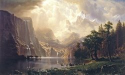 Albert Bierstadt - Among The Sierra Nevada Mountains California painting