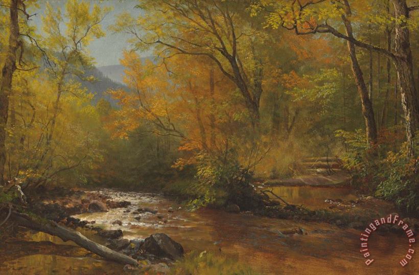 Brook In Woods painting - Albert Bierstadt Brook In Woods Art Print