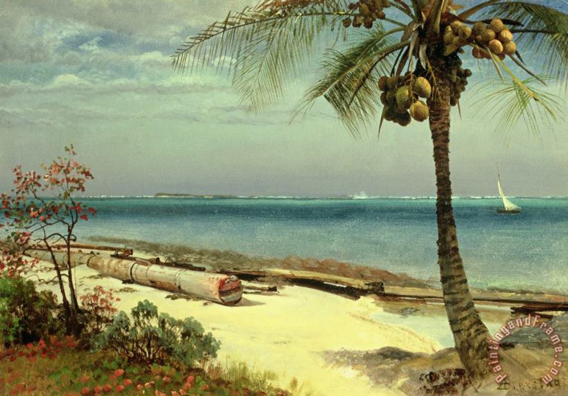 Albert Bierstadt Tropical Coast Art Print