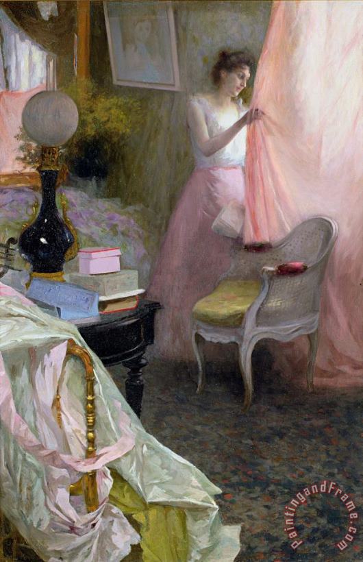 Woman in an Interior painting - Albert Breaute Woman in an Interior Art Print